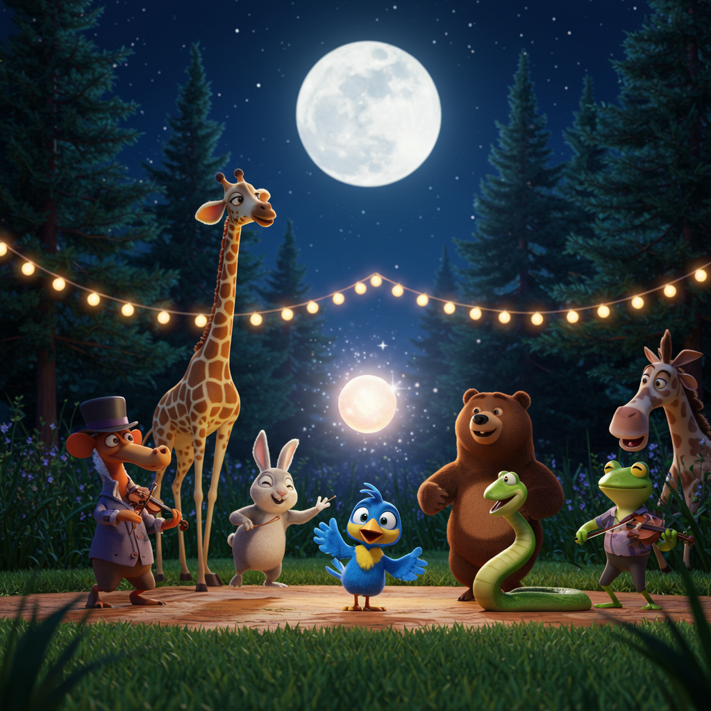 Festa degli animali: Una storia per bambini piena di musica, danza e amicizia nella foresta